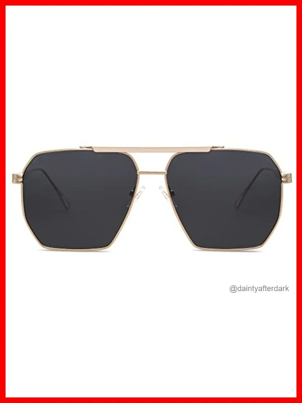 Retro Oversized Square Polarized Sunglasses Metal Frame UV Protection